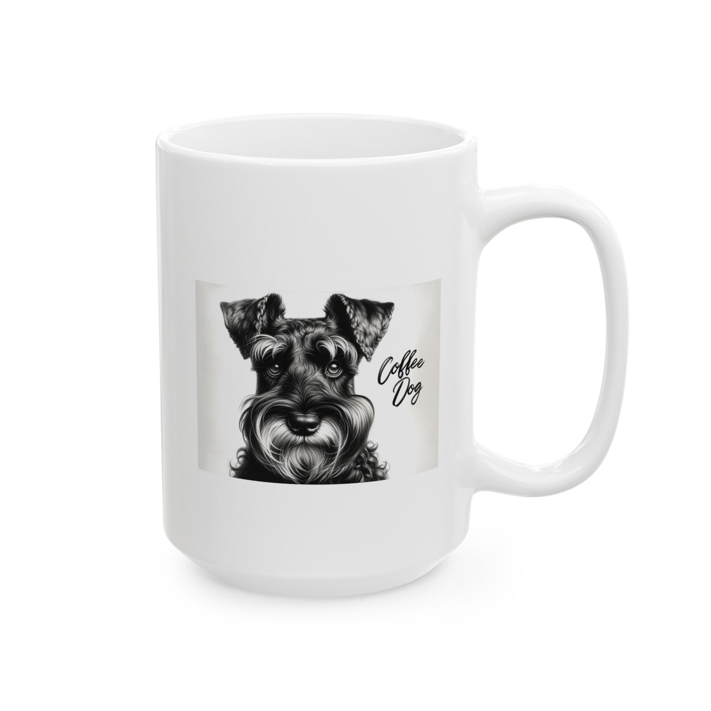 Coffee Dog- Schnauzer Ceramic Mug (11oz, 15oz)