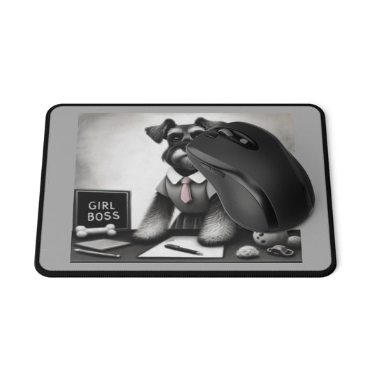 Schnauzer Girl-Boss Non-Slip Gaming Mouse Pad