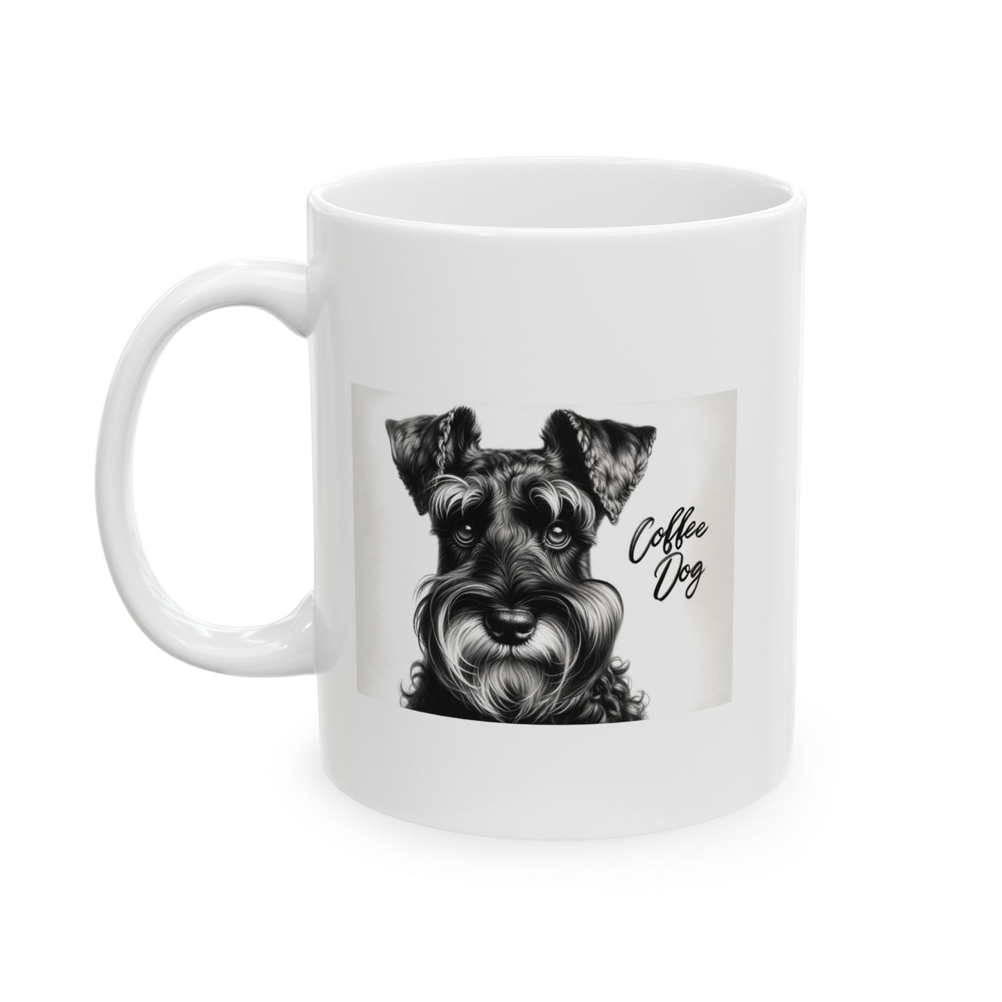 Coffee Dog- Schnauzer Ceramic Mug (11oz, 15oz)