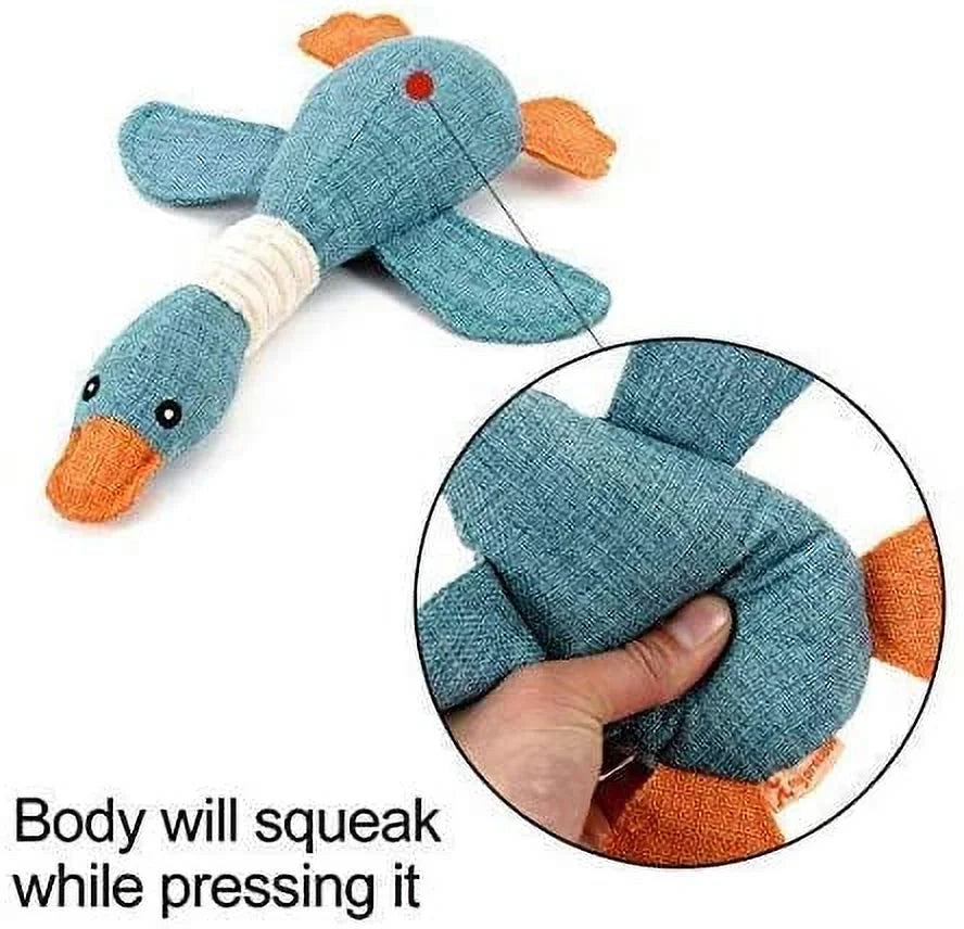 Large Dogs Reducing Boredom Goose$Goose Stuffed Dog Toys, Tug of War Plush Dog Toy for Large Breed, Cute Squeaky Dog Toys with Crinkle Paper, Dog Chew Toys for Puppy, Small, Middle, Big Dogs