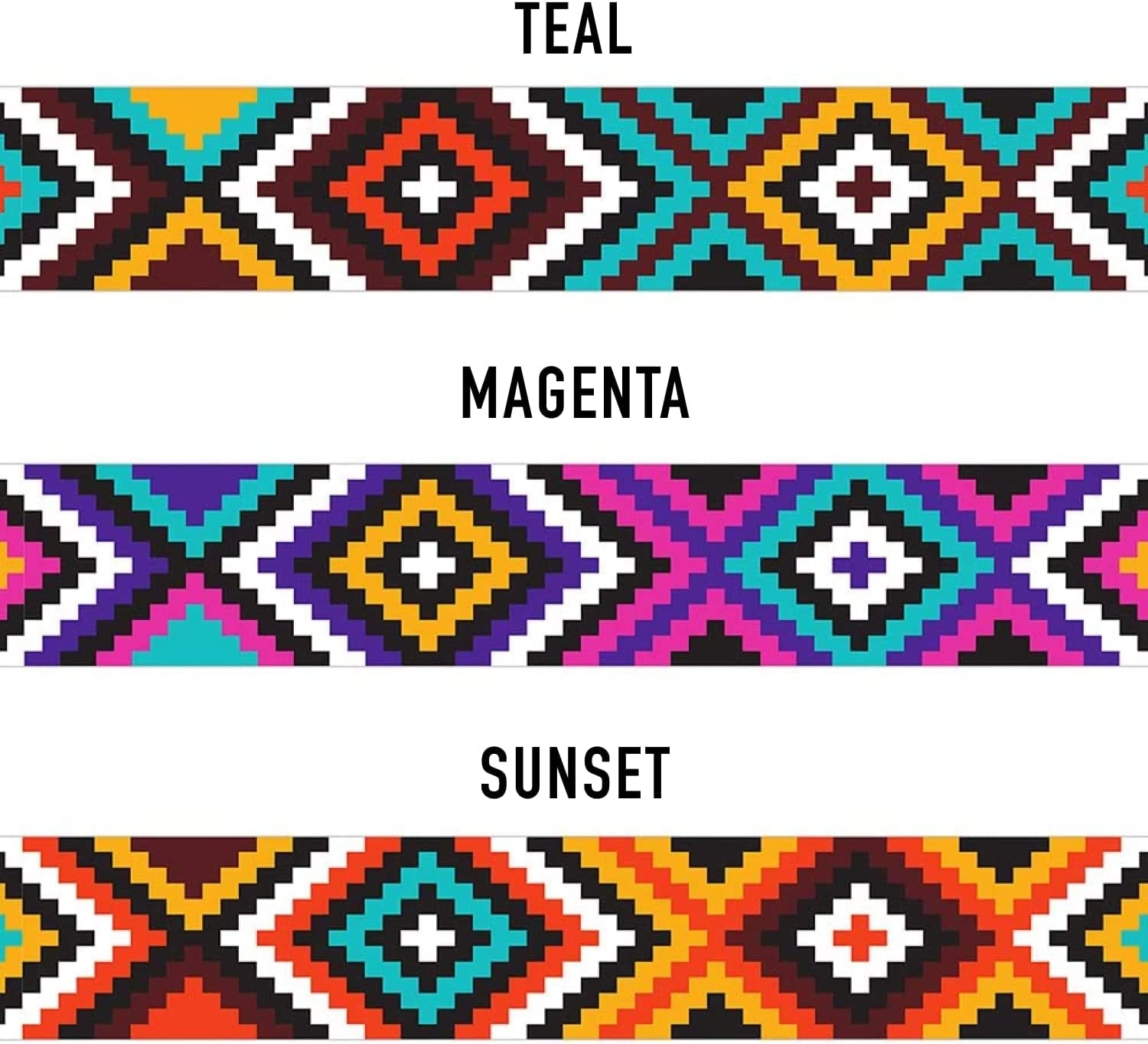 Geometric Dog Collar with Quick Release Buckle, Adjustable Nylon - Purple/Yellow/Orange Pattern, Small/Medium/Large Dogs - Teal, Neck Fit 10"-13"